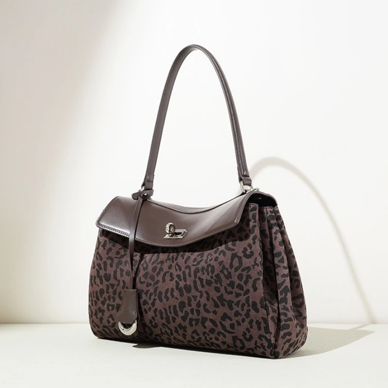 Leopard Suede Messenger Shoulder Bag factory